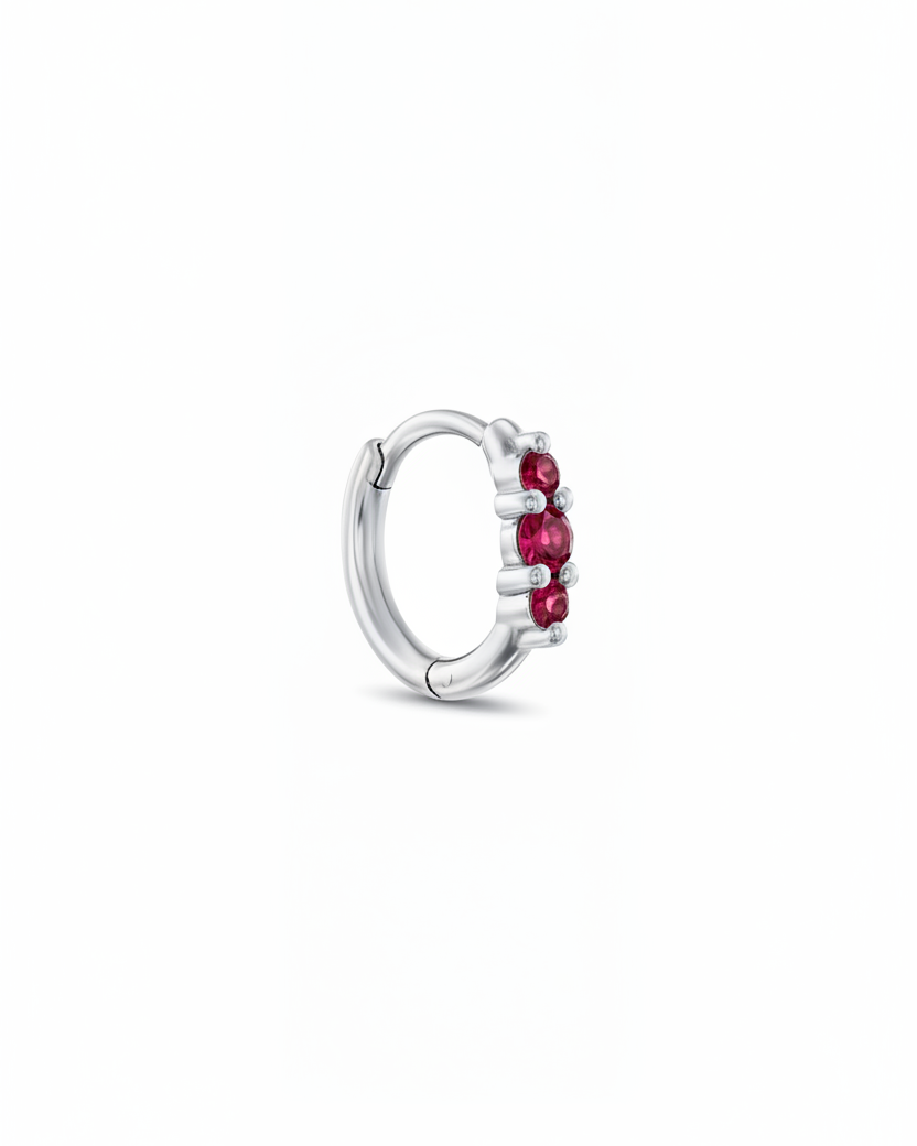 Audrey Mini Hoop With Ruby