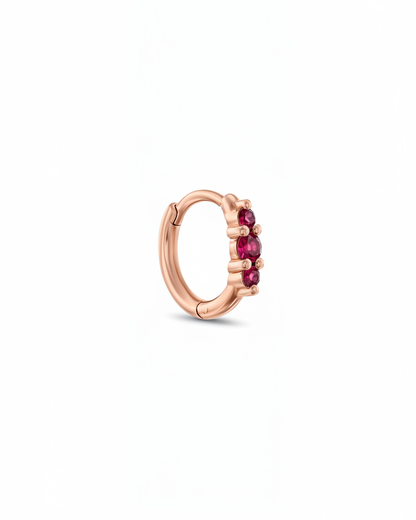 Audrey Mini Hoop With Ruby