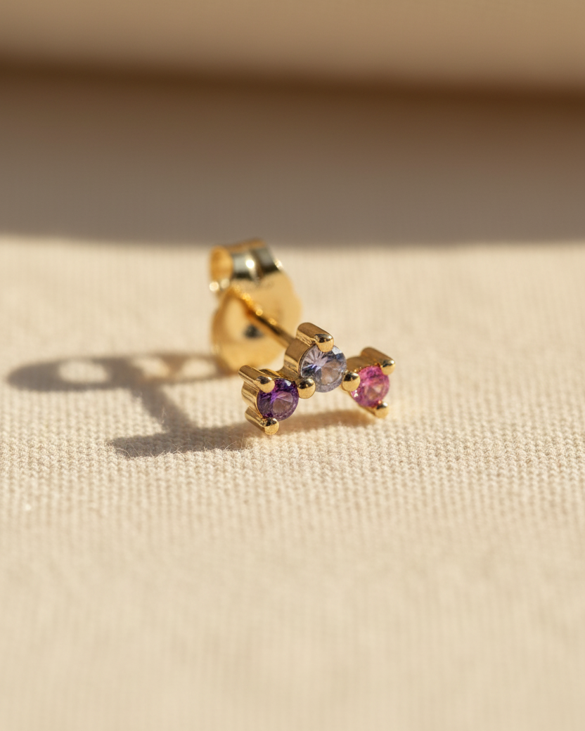 Frida purple rainbow Earring