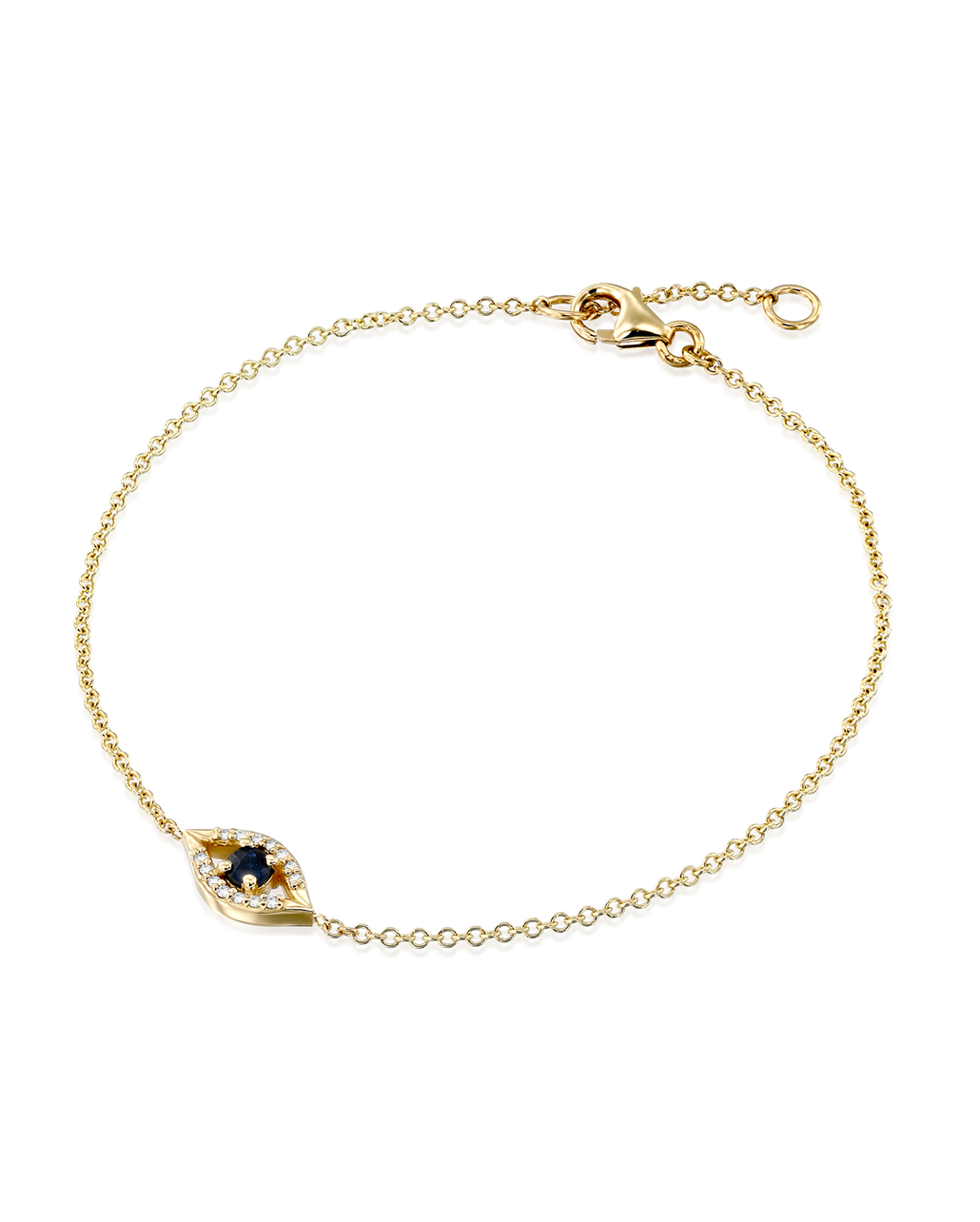 Evil Eye Gold Bracelet Sapphire and Diamonds