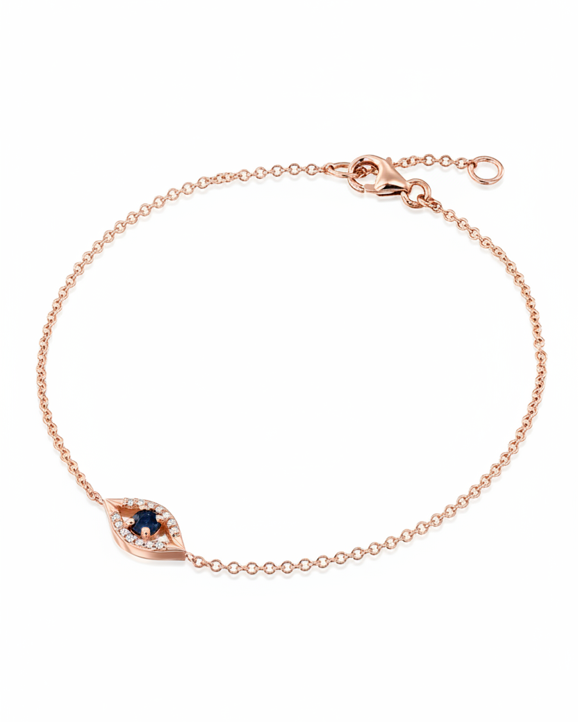 Evil Eye Gold Bracelet Sapphire and Diamonds
