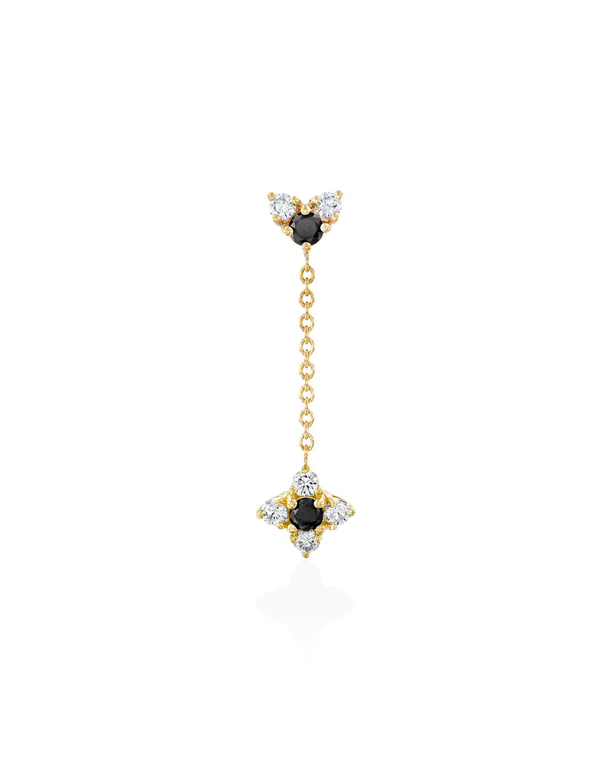Alexandra Gold Earring Black & White Diamonds