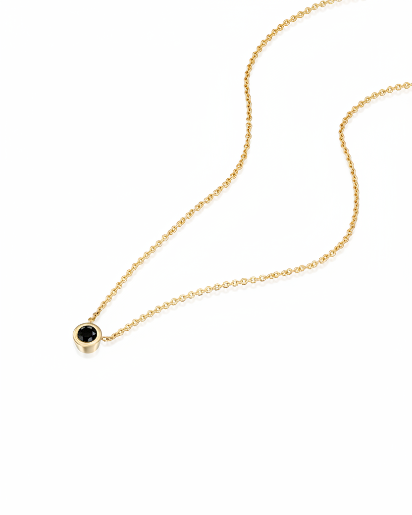 Margarita Gold Necklace Black Diamond