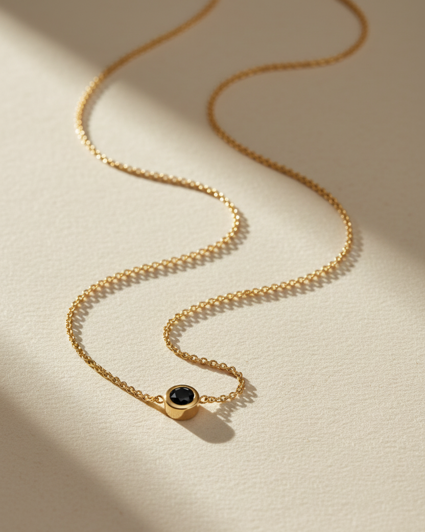 Margarita Gold Necklace Black Diamond