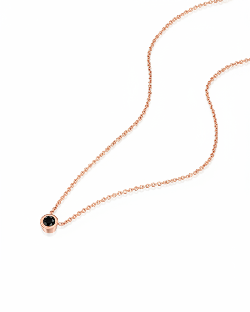 Margarita Gold Necklace Black Diamond