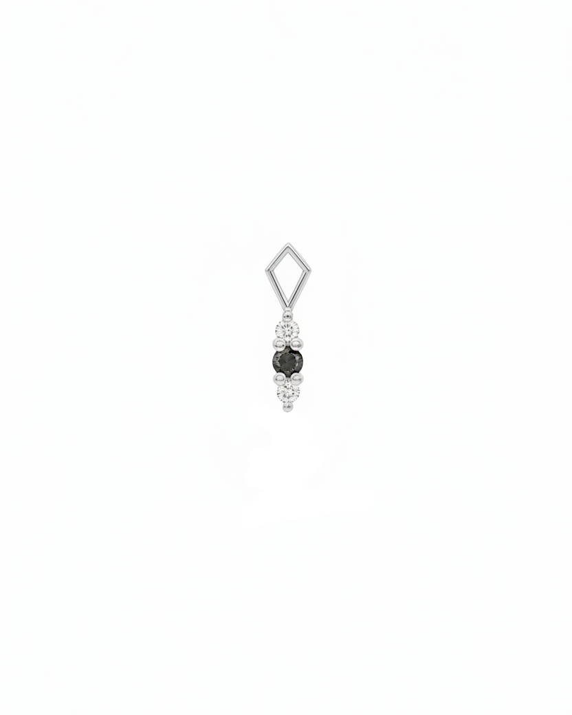 Audrey charm grey and white diamonds