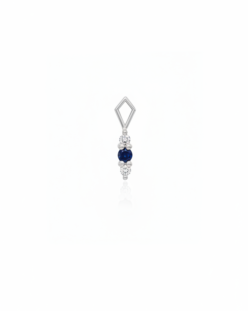 Audrey charm Sapphire and white diamonds