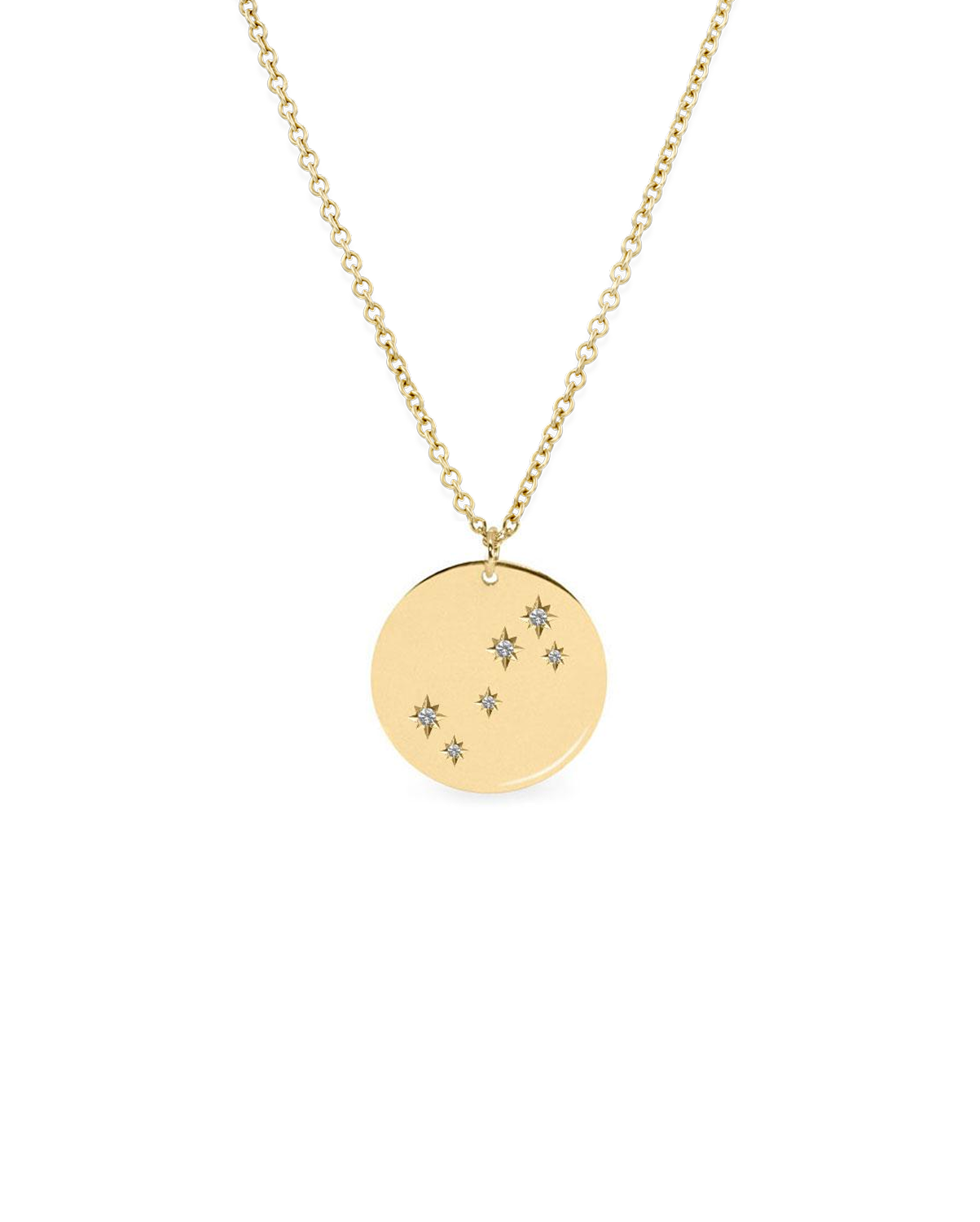 Chiara Gold Necklace - zodiac chart & diamond setting