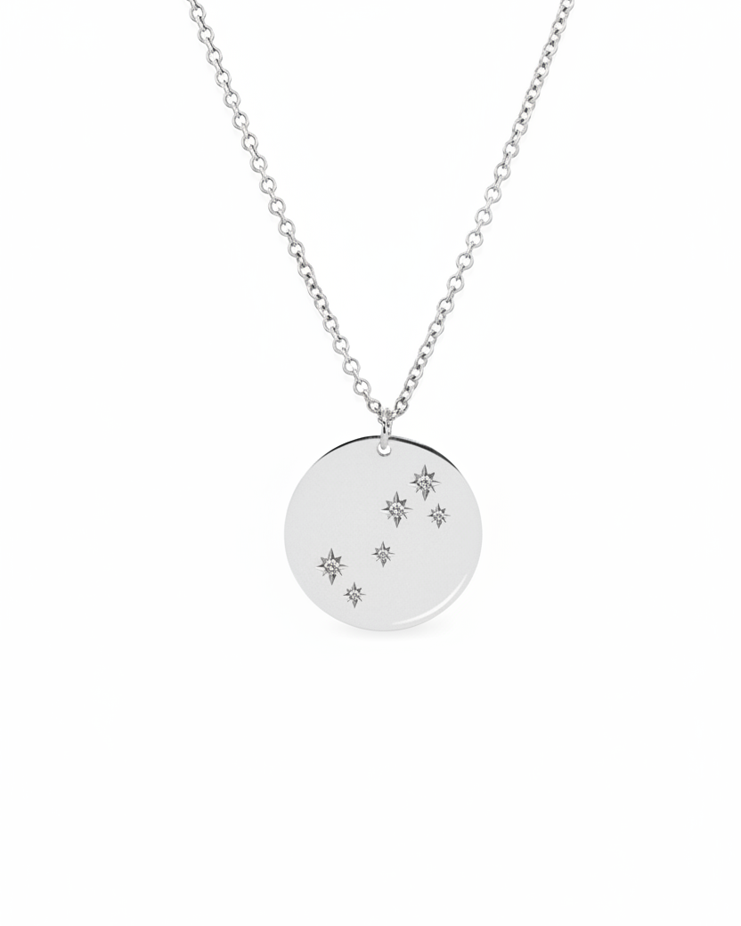 Chiara Gold Necklace - zodiac chart & diamond setting