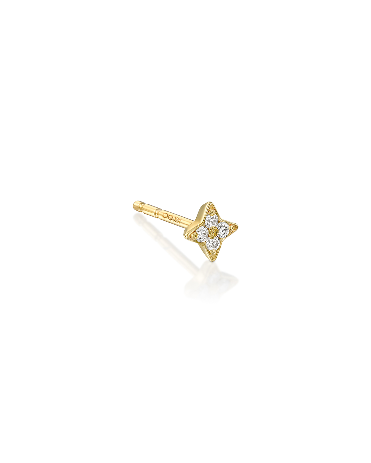 Mini Venus Gold Earring With White Diamonds