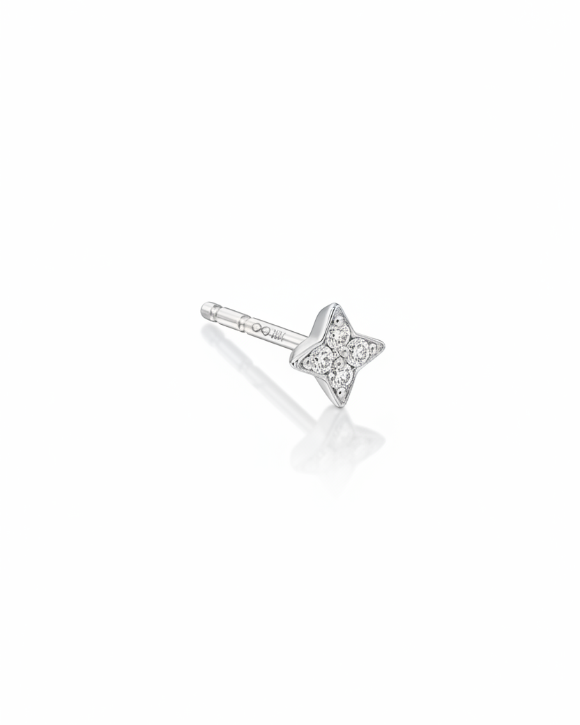 Mini Venus Gold Earring With White Diamonds