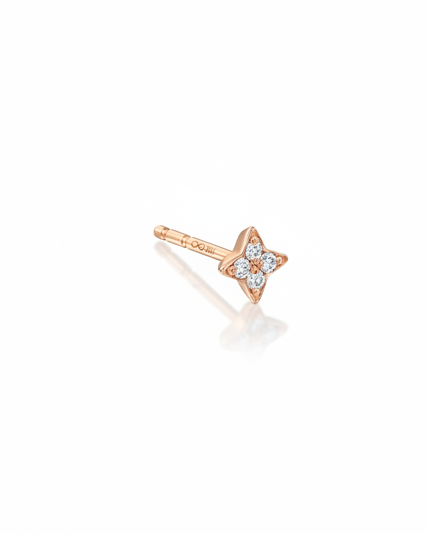 Mini Venus Gold Earring With White Diamonds