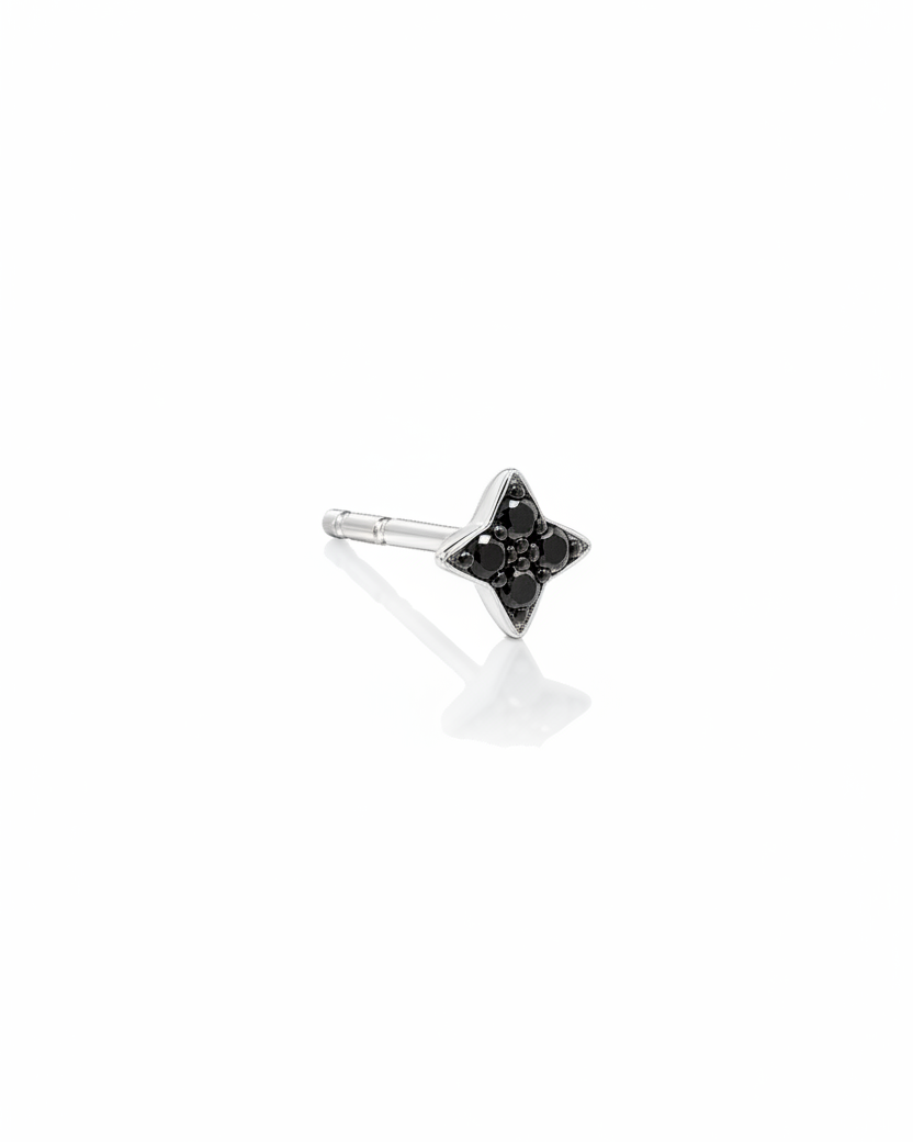 Mini Venus Gold Earring With Black Diamonds blackening