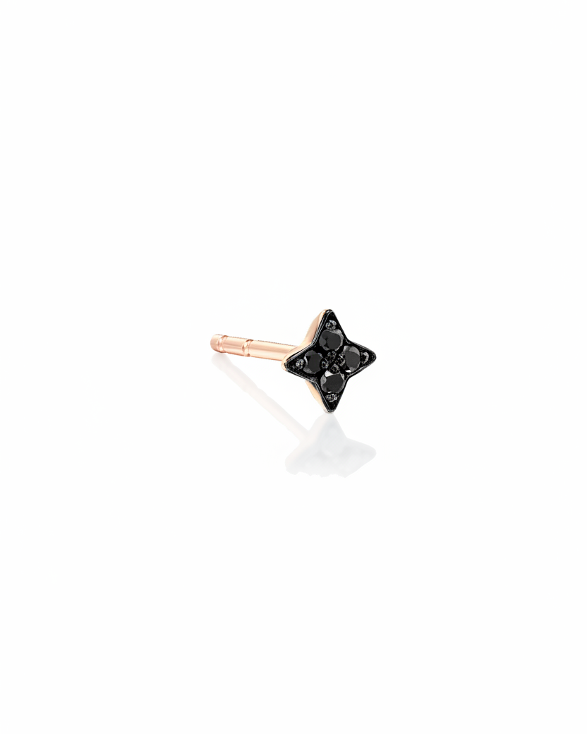 Mini Venus Gold Earring With Black Diamonds blackening