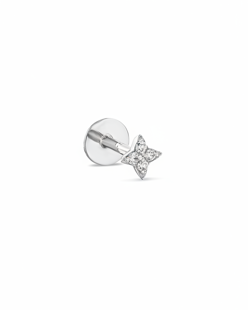 Mini Venus Gold Piercing Earring White Diamonds