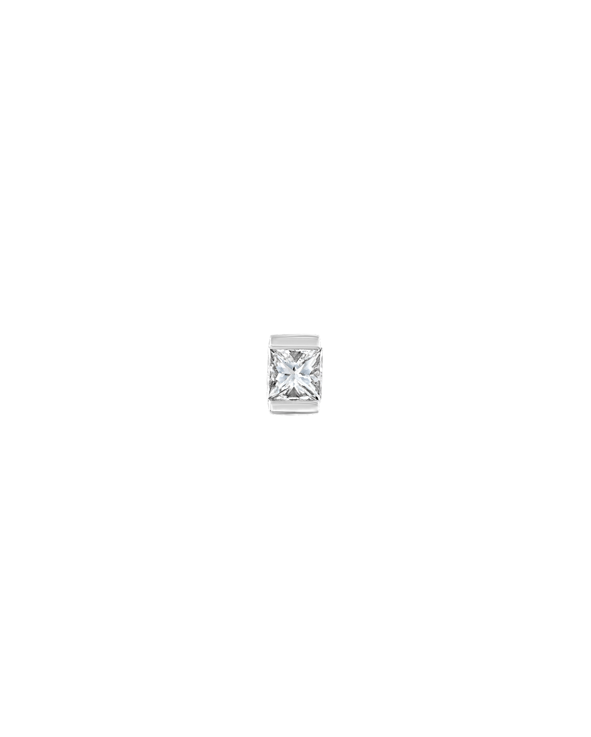 Princess Gold Earring With White Diamond (Single)