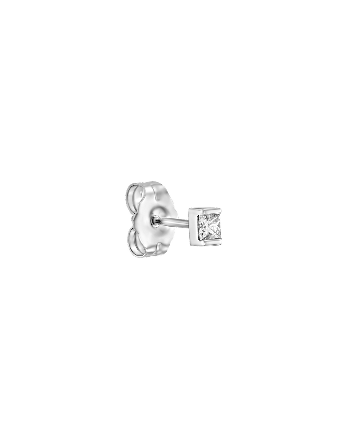 Princess Gold Earring With White Diamond (Single)