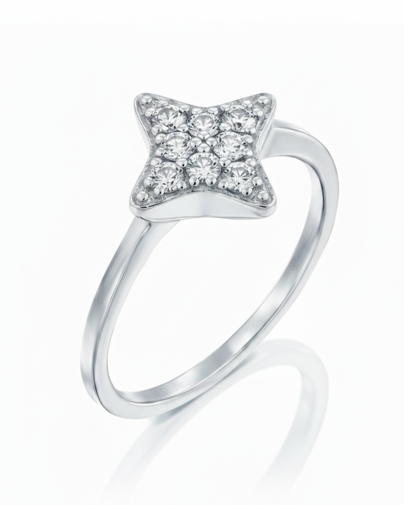 Cassiopeia Gold Ring White Diamonds