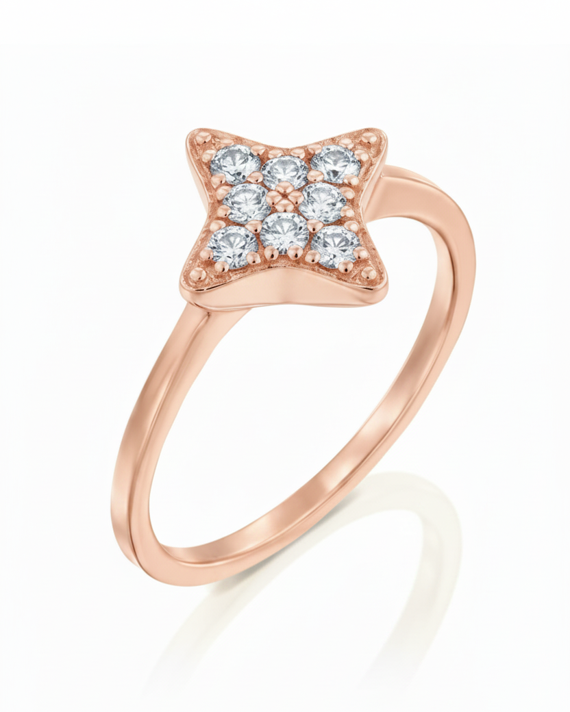 Cassiopeia Gold Ring White Diamonds