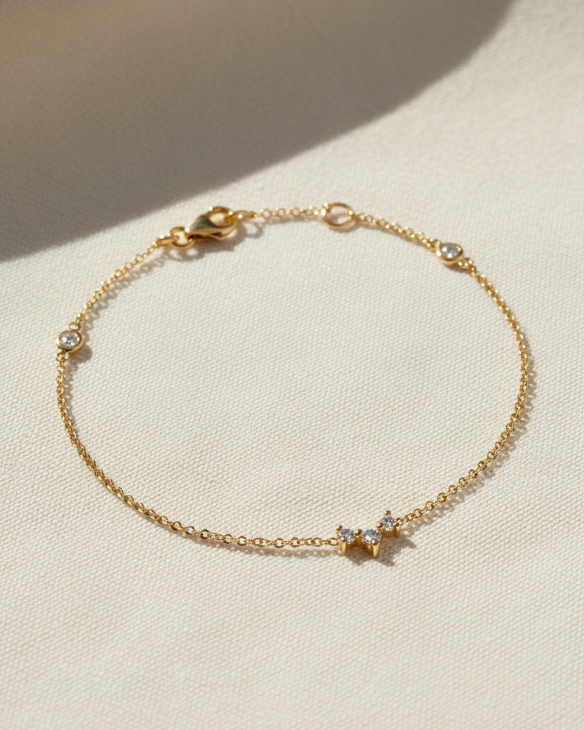 Frida and alex gold bracelet white diamonds