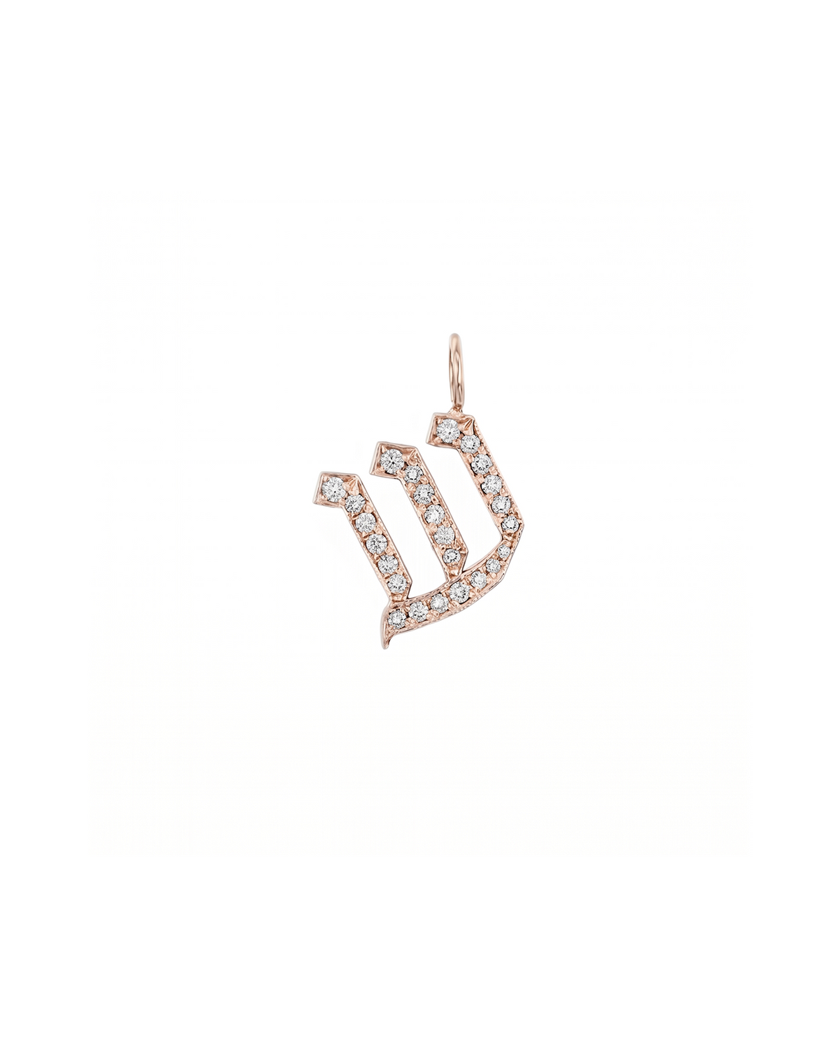 Letter Pendant Small Aleph-Bet Encrusted Pendant White Diamonds