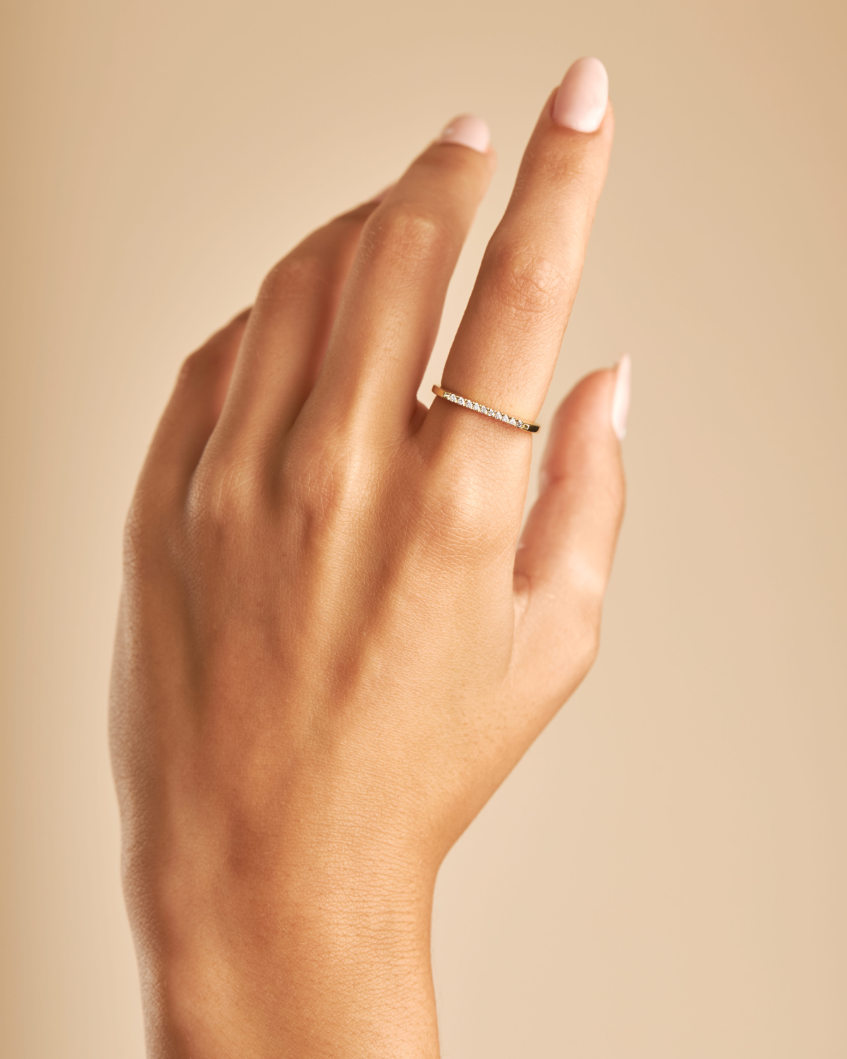 Miranda Encrusted Gold Ring White Diamonds
