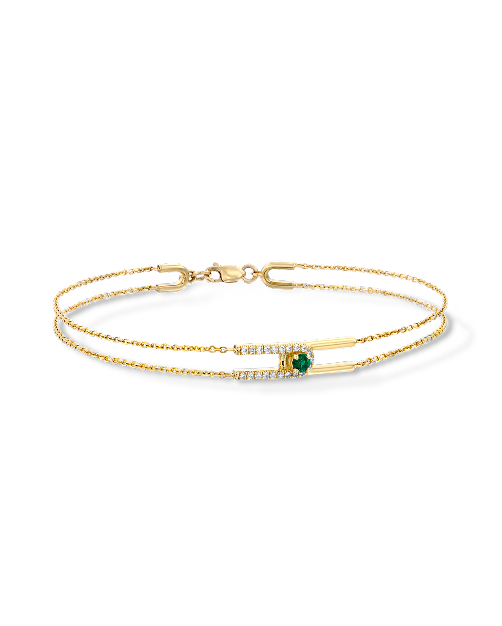 Bracelet 08 - Emerald & White Diamonds
