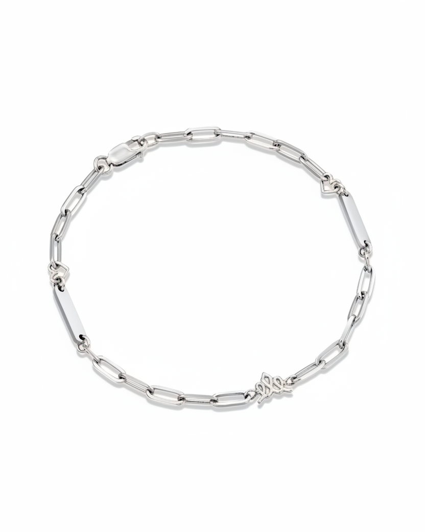 Hearts and Names chain bracelet