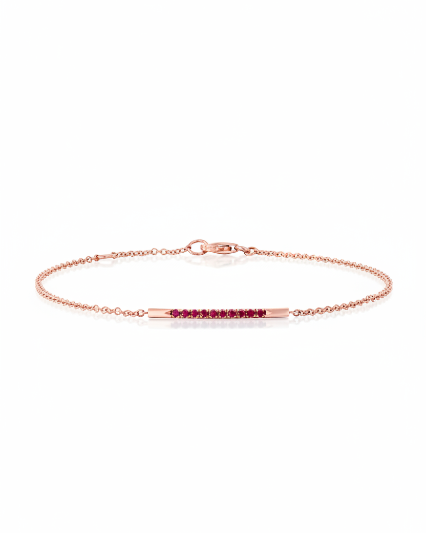 Andrea Gold Bracelet Set With rubies
