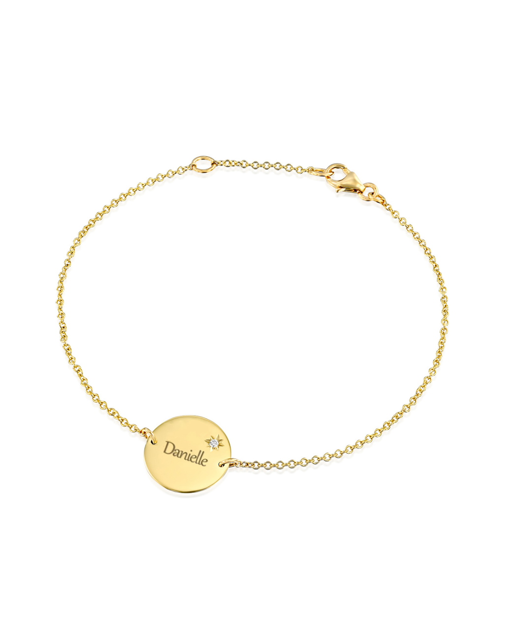 Chiara Gold Bracelet Star Setting & Engraving