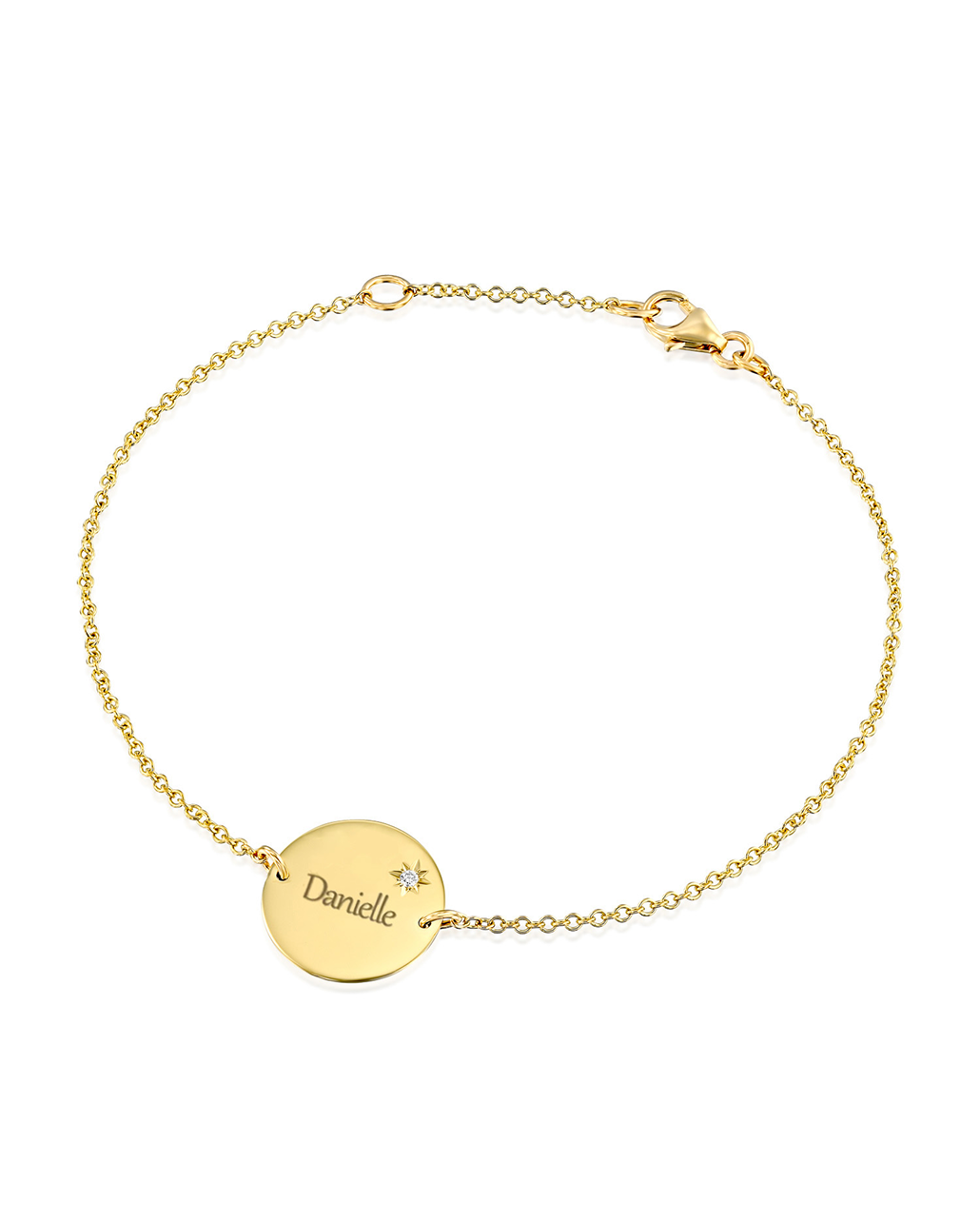 Chiara Gold Bracelet Star Setting & Engraving