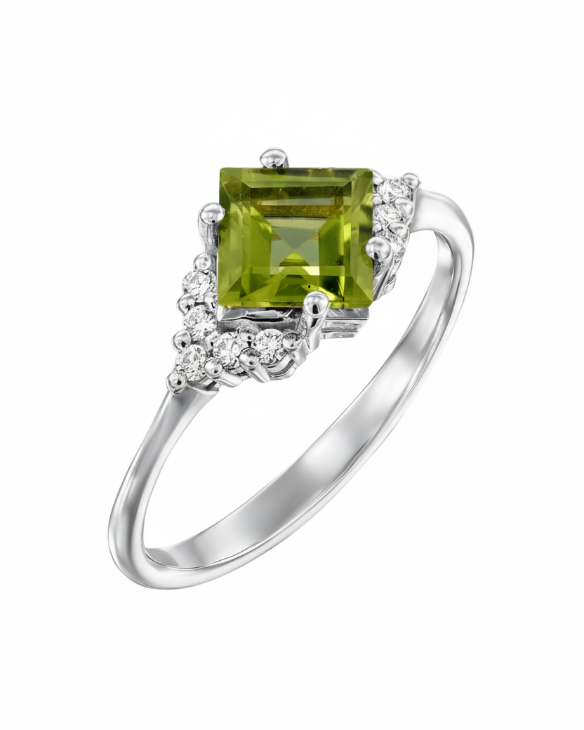 Juliette Ring With Diamonds and peridot