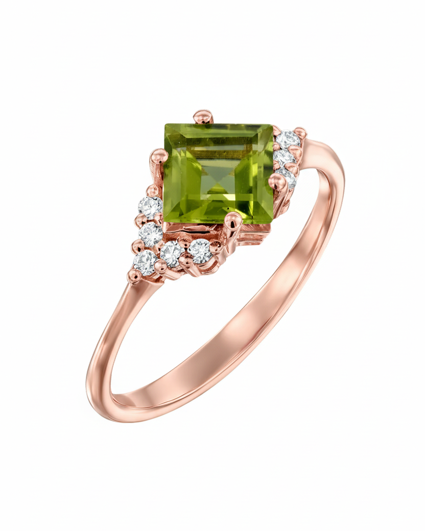 Juliette Ring With Diamonds and peridot