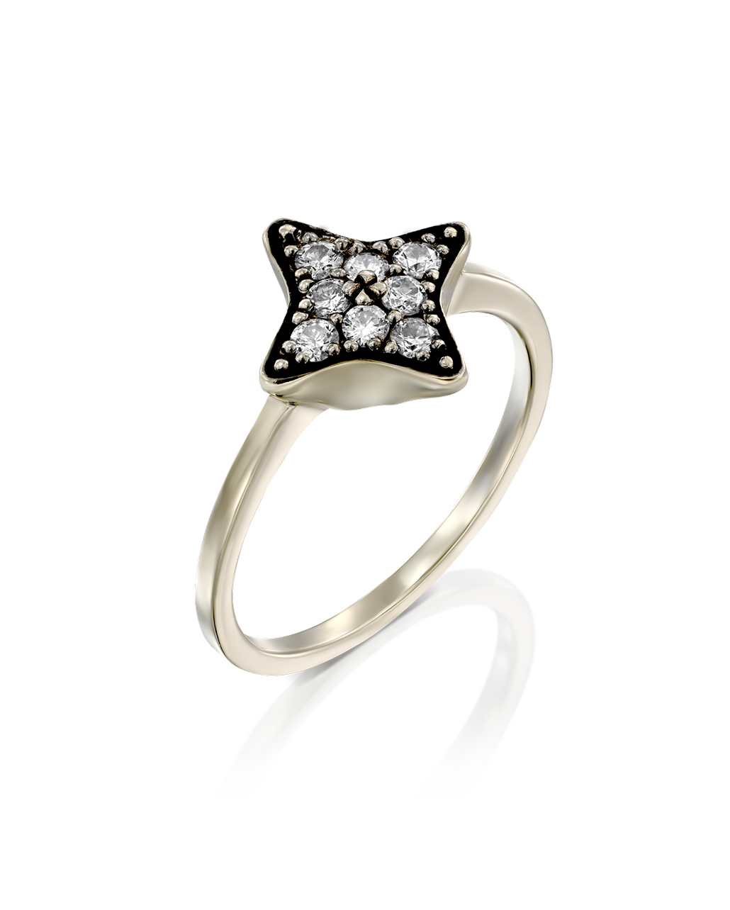 Cassiopeia Gold Ring White Diamonds