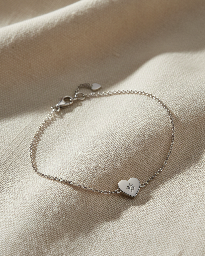 Heart Bracelet white diamond