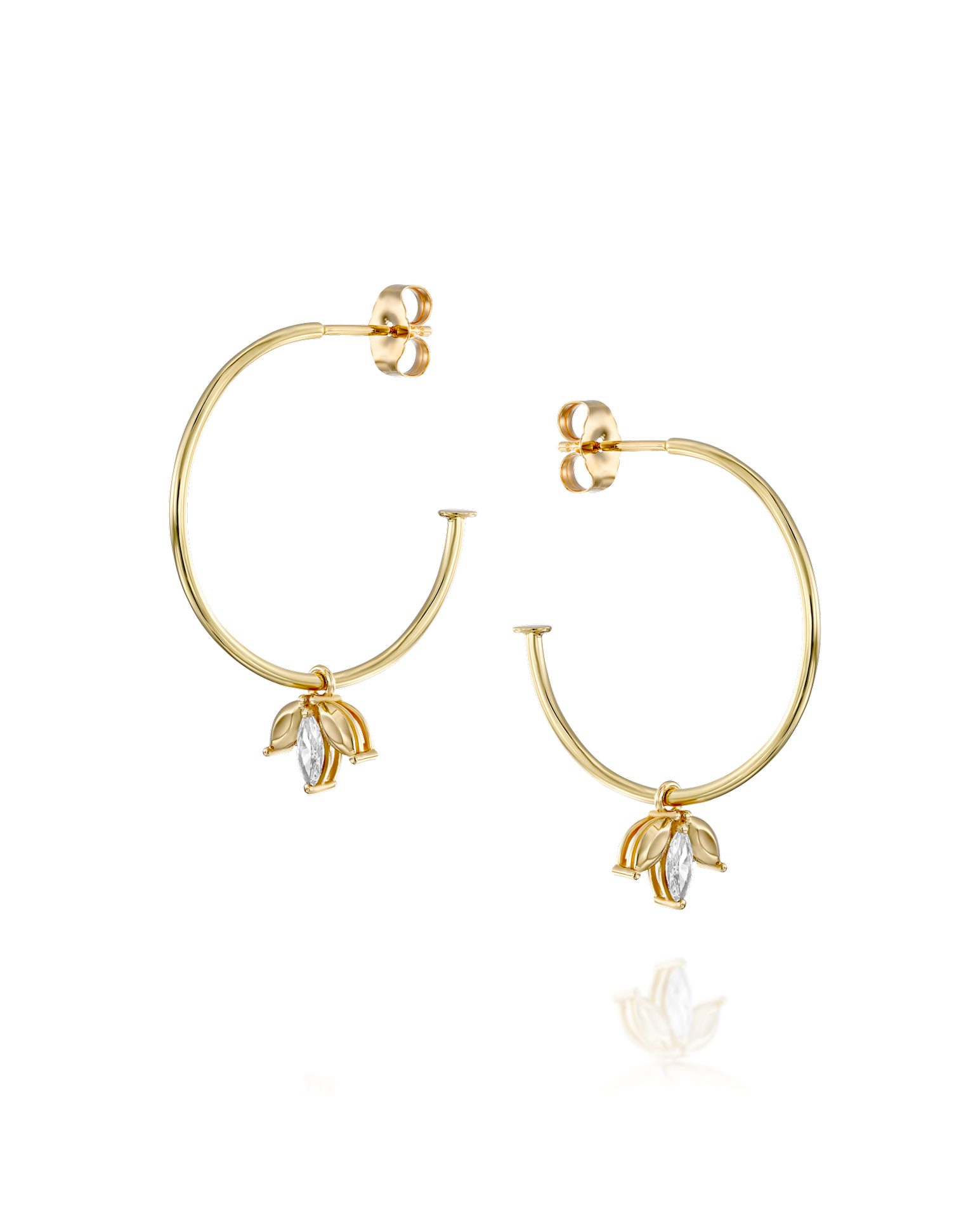 Du Barry Hoop Earring White Diamonds