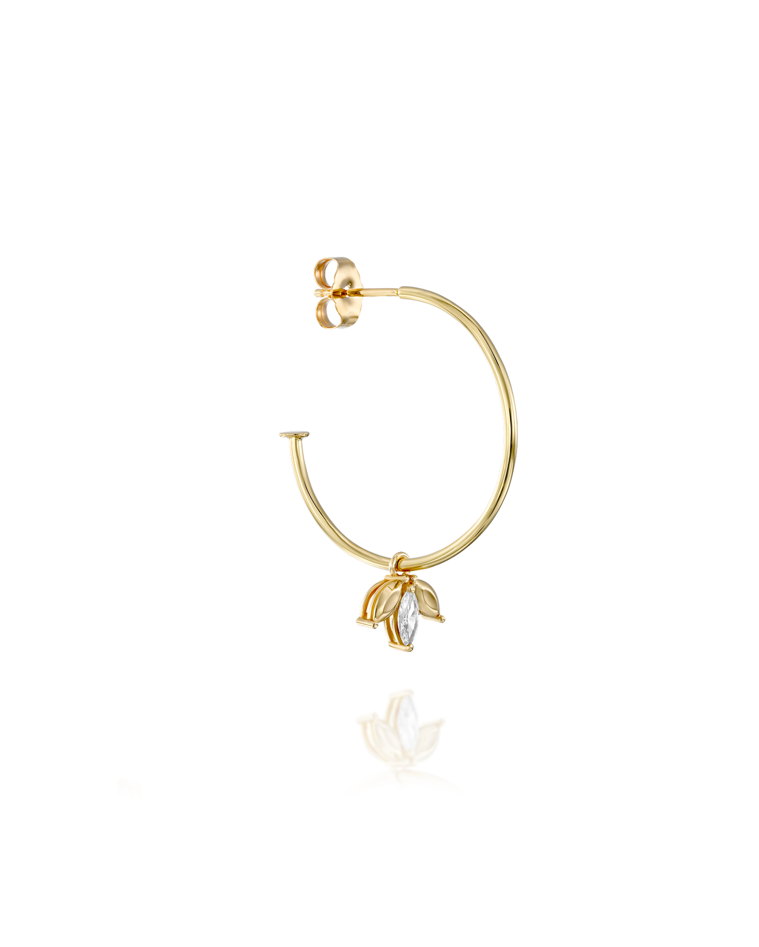 Du Barry Hoop Earring White Diamonds