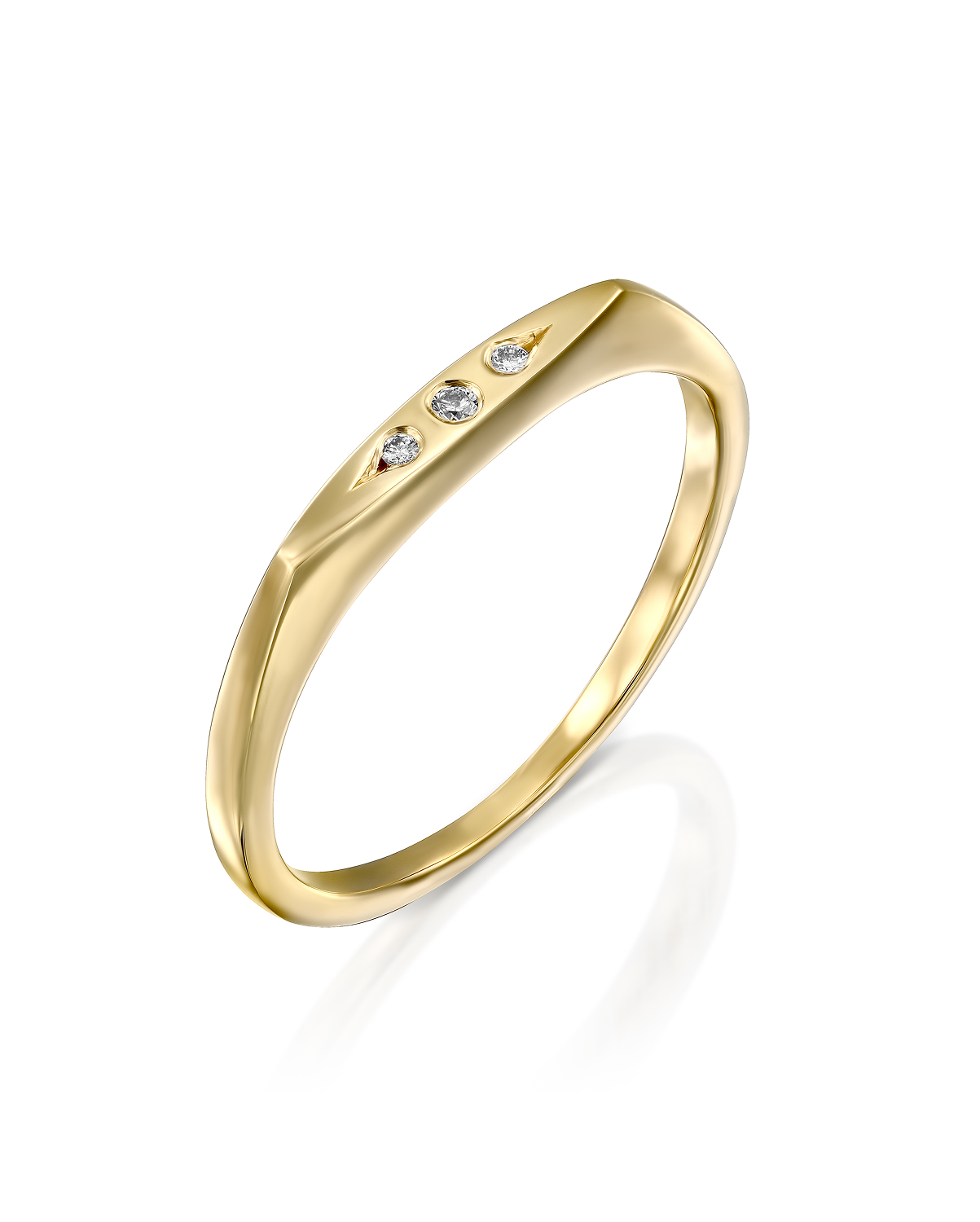 Jackie Gold Ring Three Diamonds