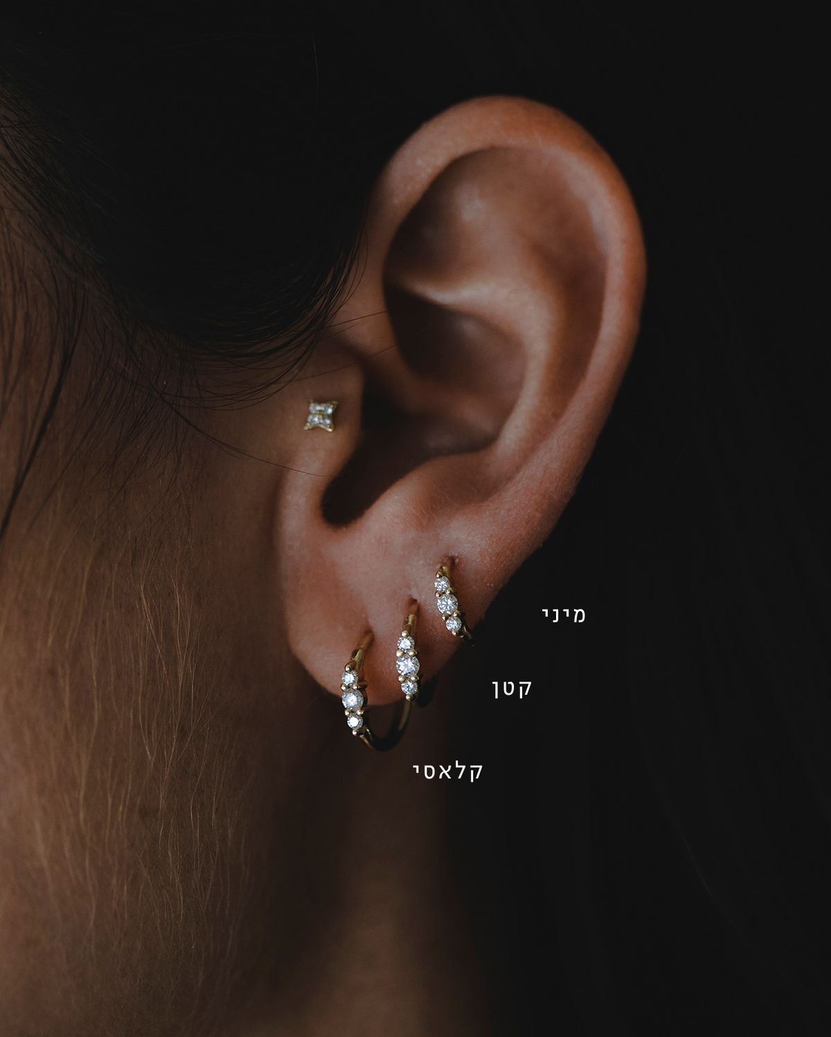 Audrey Medium Hoop White Diamonds