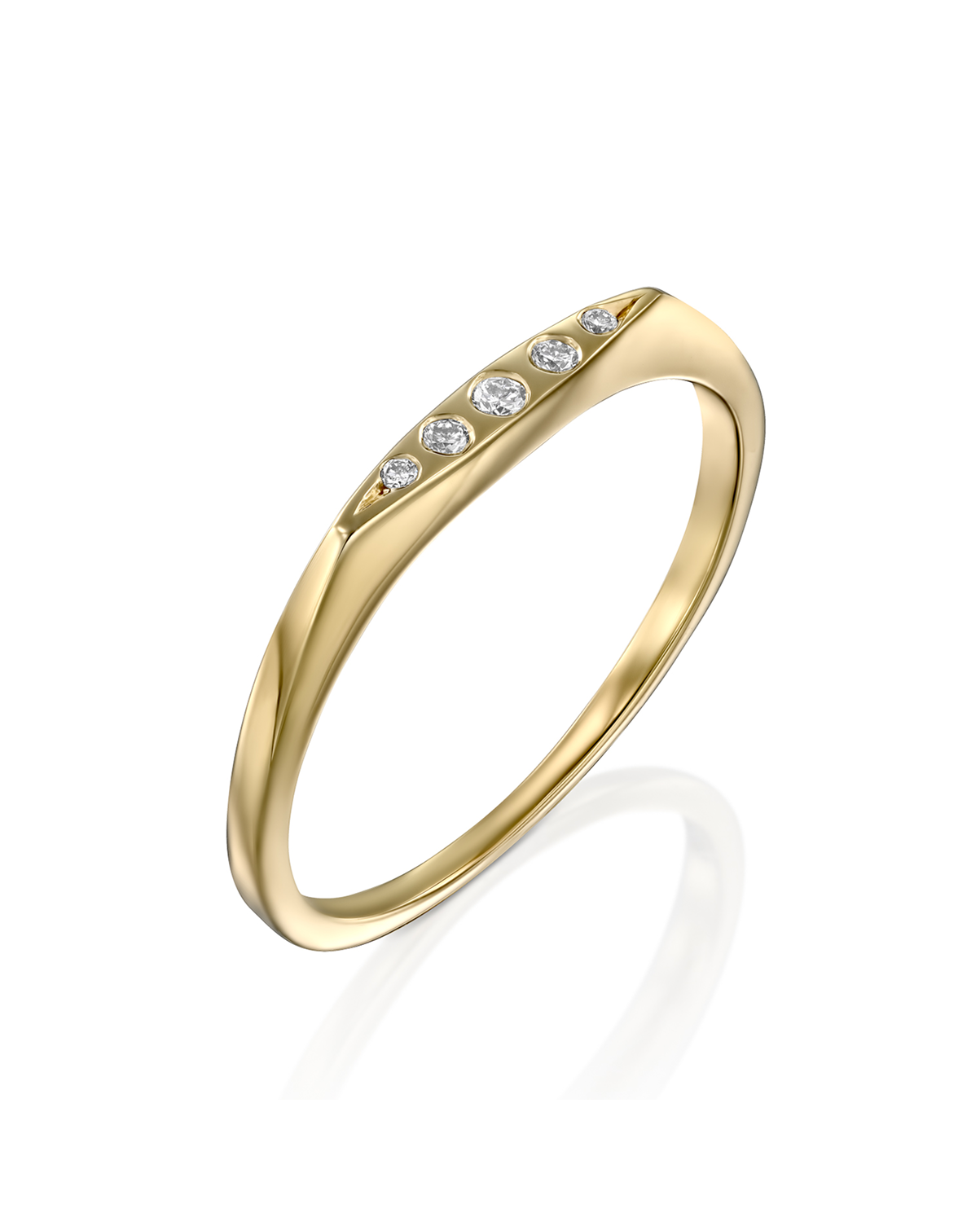 Jackie Gold Ring Five Diamonds