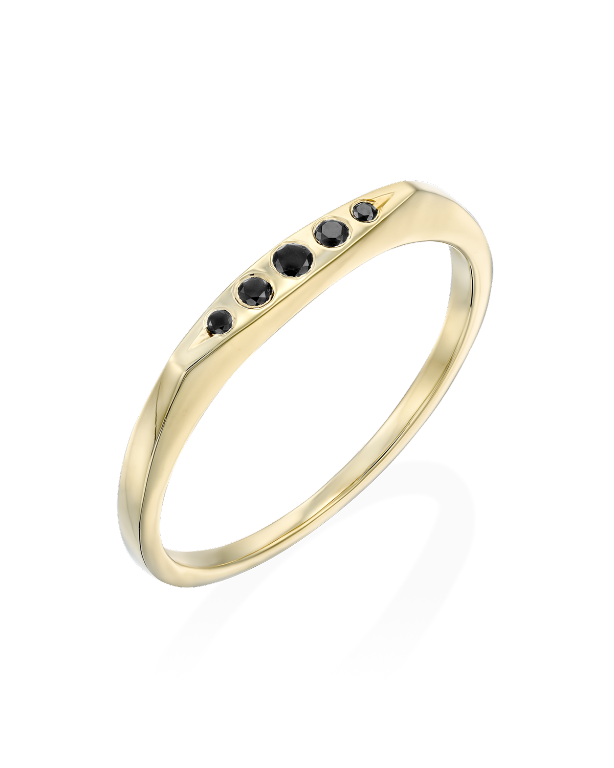 Jackie Gold Ring Five black Diamonds
