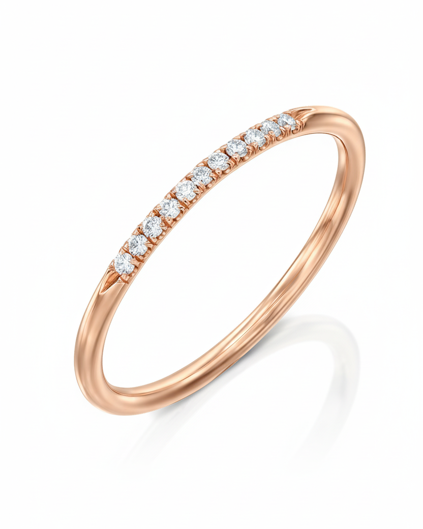 Kelly Ring Yellow With 11 White Diamonds