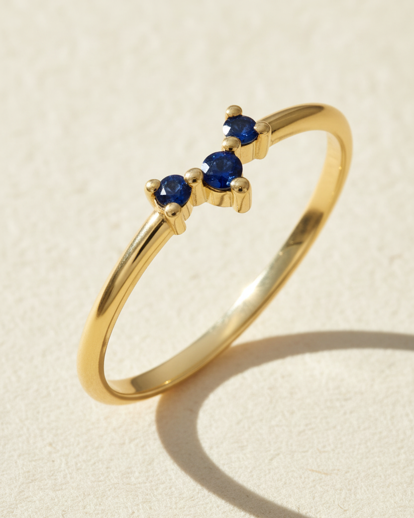 Frida Gold Ring Sapphire