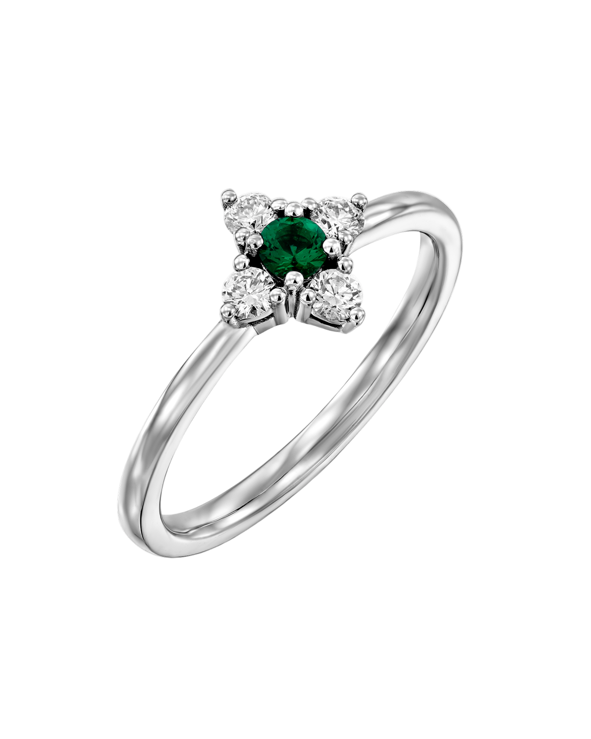 Eliana Gold Ring Emerald and Diamonds