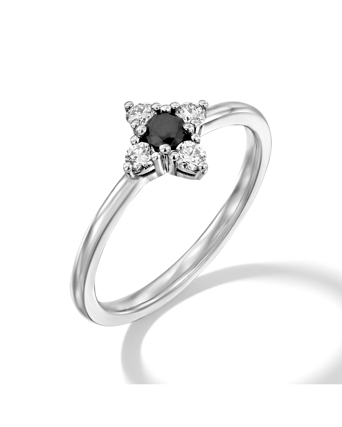 Eliana Gold Ring with Black & White Diamonds