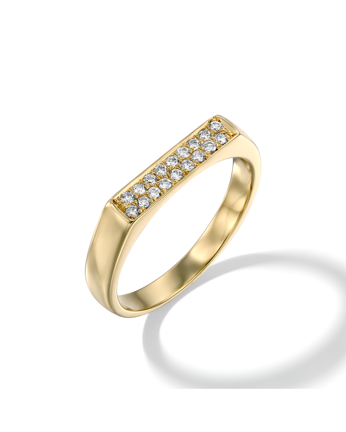 Charlotte Yellow Gold Ring White Diamonds