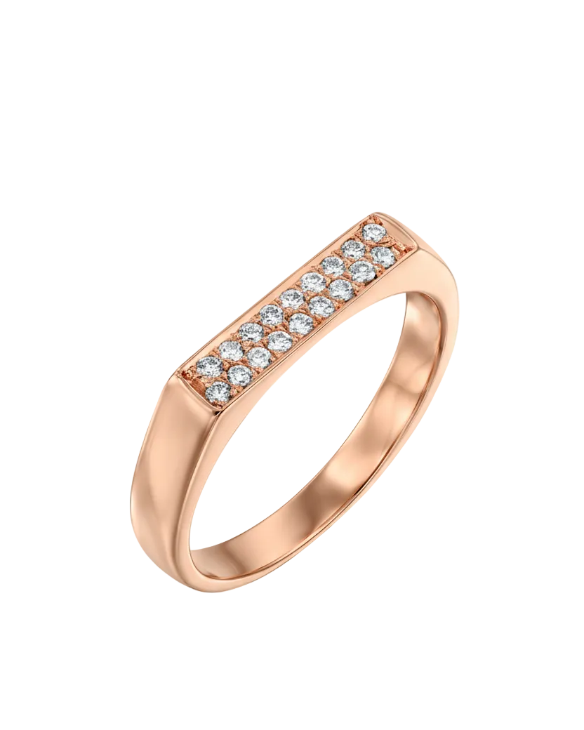Charlotte Yellow Gold Ring White Diamonds