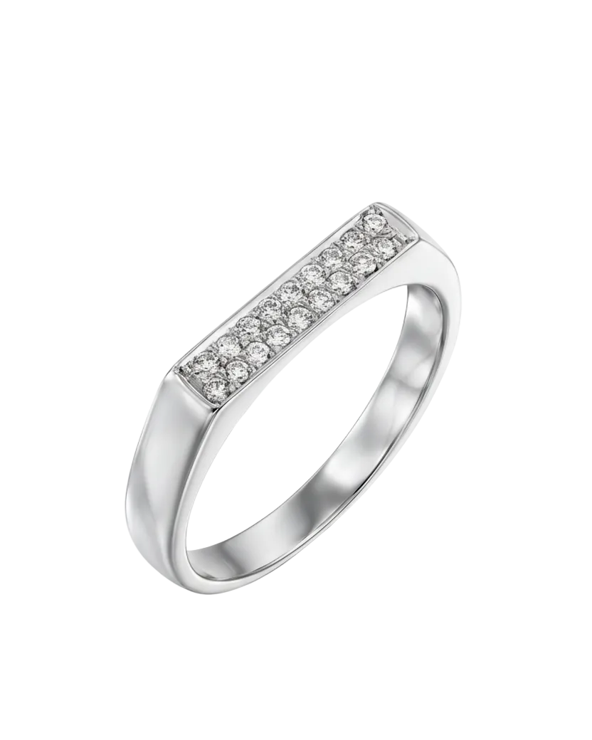 Charlotte Yellow Gold Ring White Diamonds