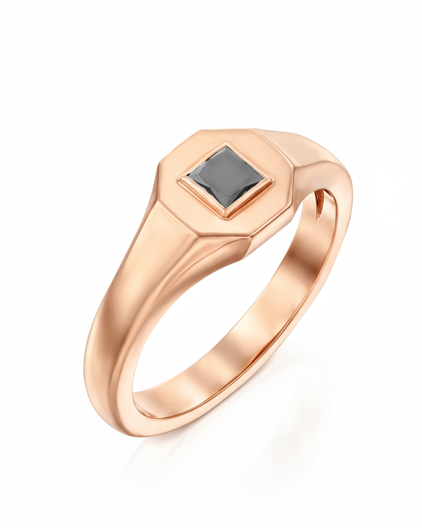 Taylor Gold Ring Black Princess Diamond