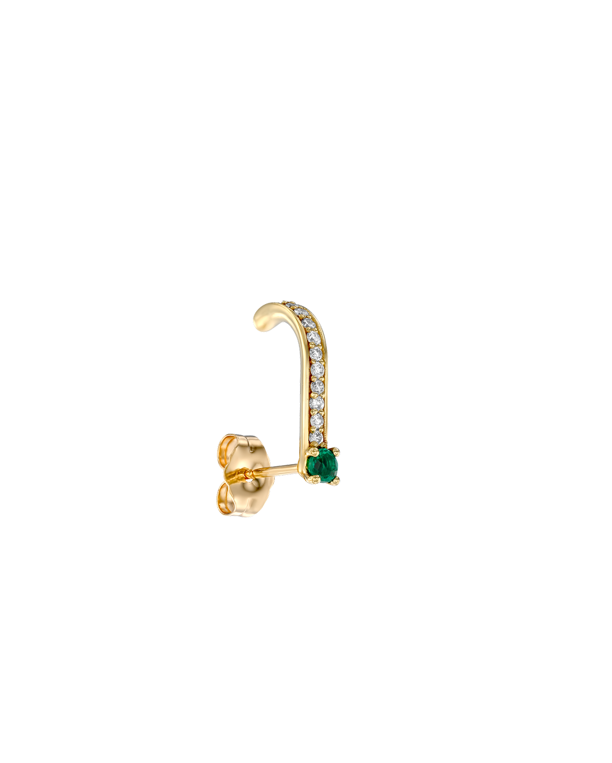 Earring 13 - Emerald & White Diamonds